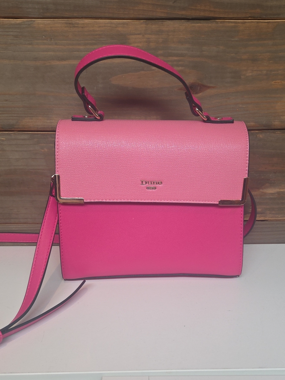 Dune London Two-Tone Pink Top Handle Satchel